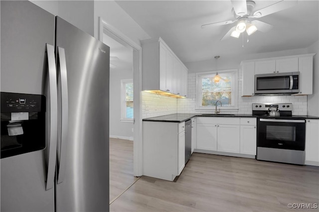 kitchen featuring sink, white cabinetry, and appliances with stainless steel finishes