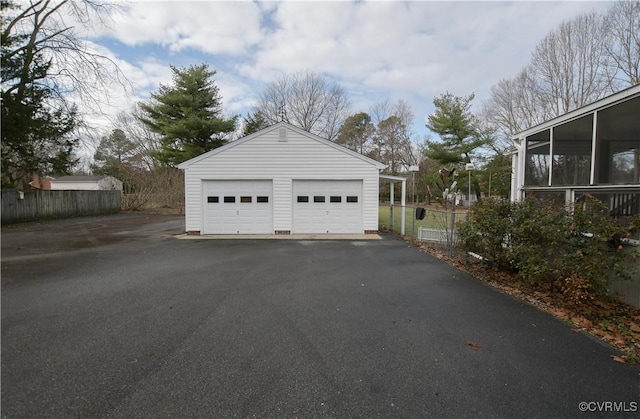 view of garage