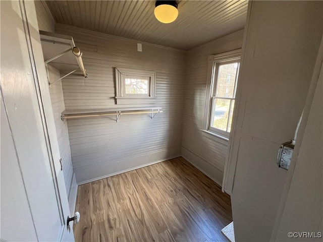 walk in closet featuring hardwood / wood-style flooring