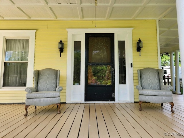 property entrance with a porch