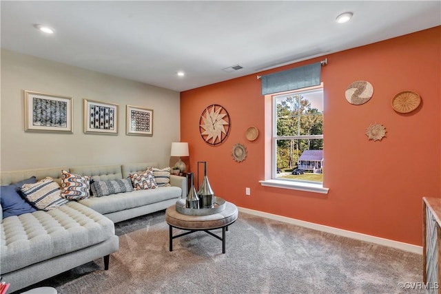 view of carpeted living room