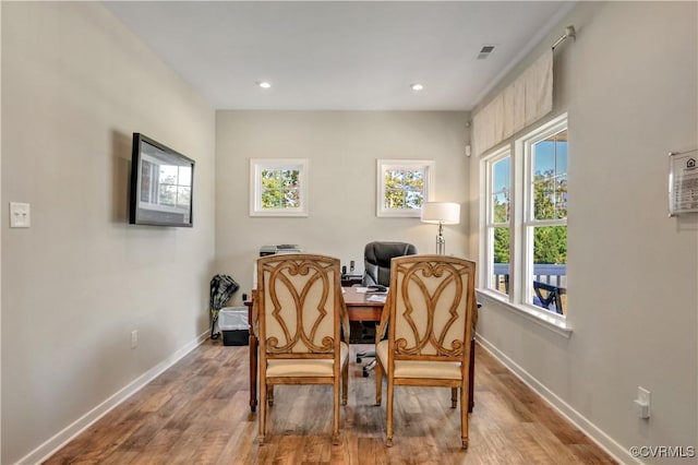 sitting room featuring light hardwood / wood-style floors