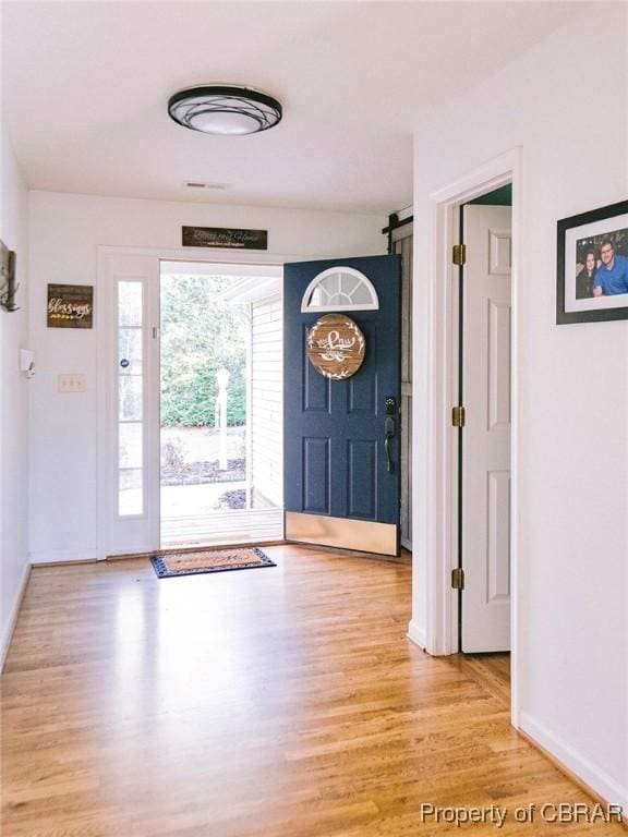 foyer entrance featuring light hardwood / wood-style flooring