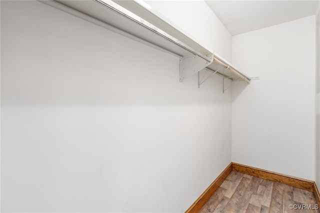 spacious closet with wood-type flooring