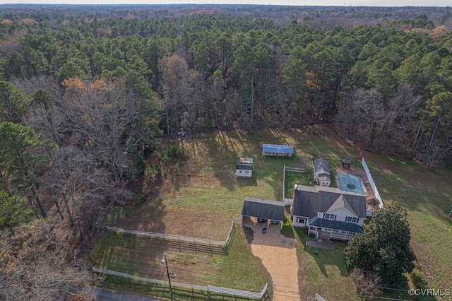 bird's eye view featuring a rural view