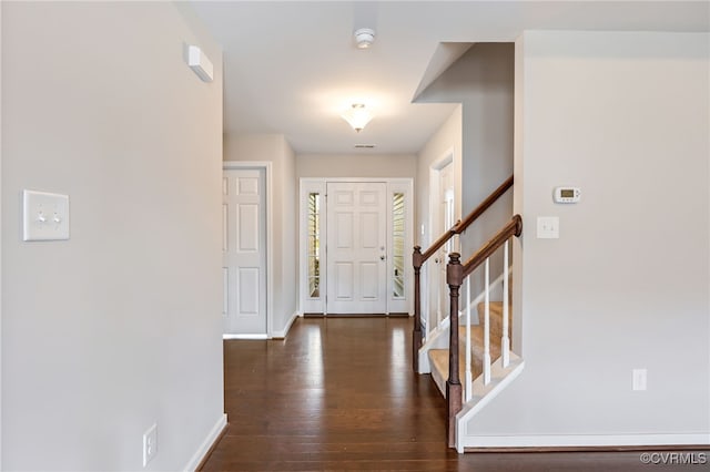 entryway featuring dark hardwood / wood-style floors