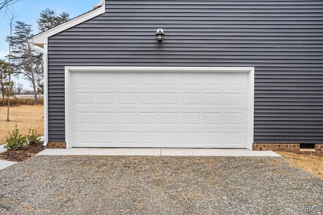 view of garage