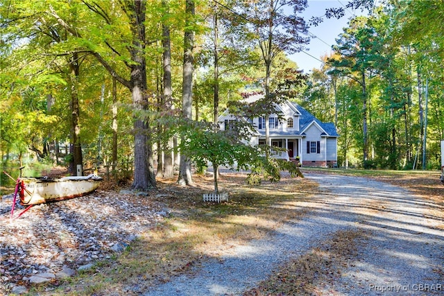 view of front of house featuring covered porch