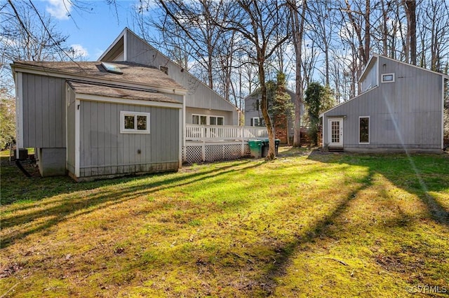 view of yard featuring a deck