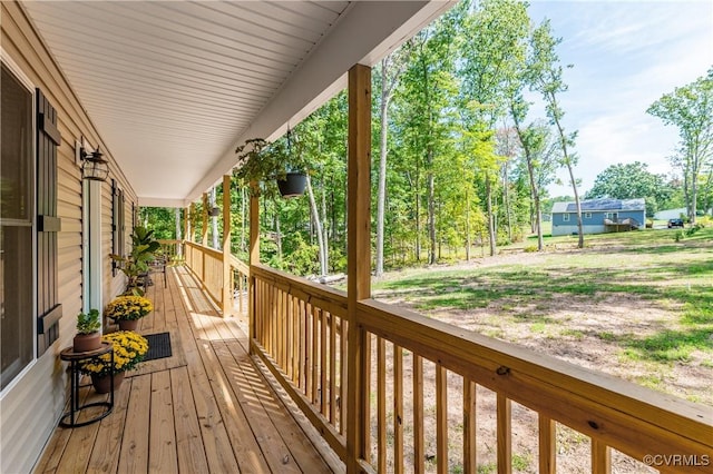 deck with a porch