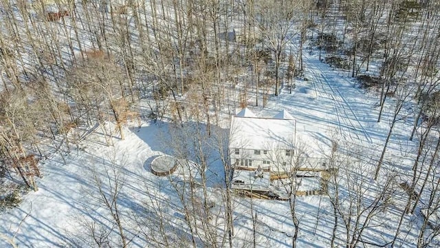 view of snowy aerial view