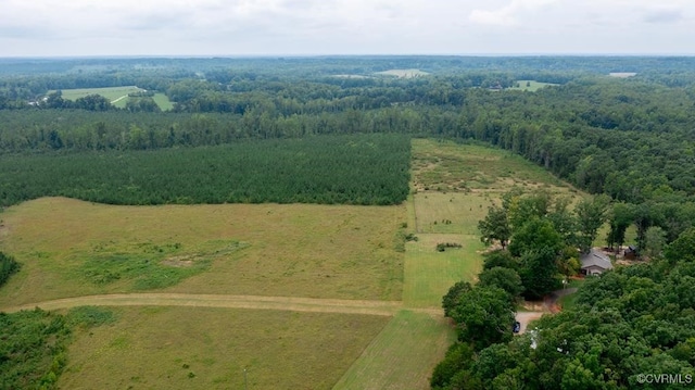 aerial view with a rural view