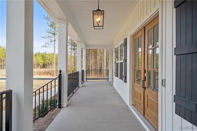 view of patio featuring french doors