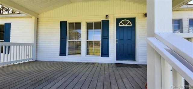 wooden deck with covered porch