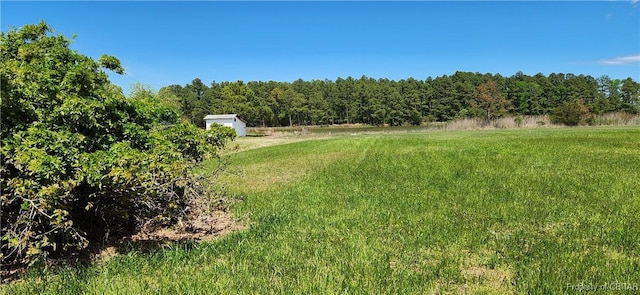 view of yard with a rural view