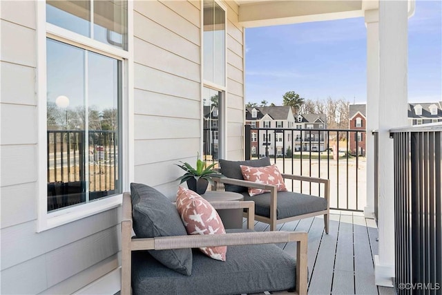 balcony with a residential view