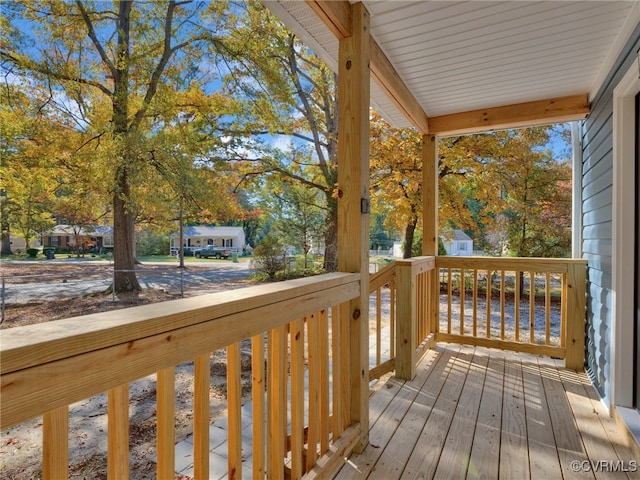 deck featuring covered porch