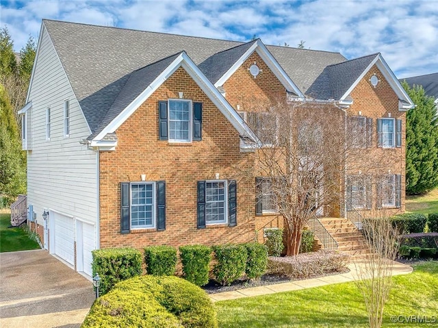 view of front of house with a garage