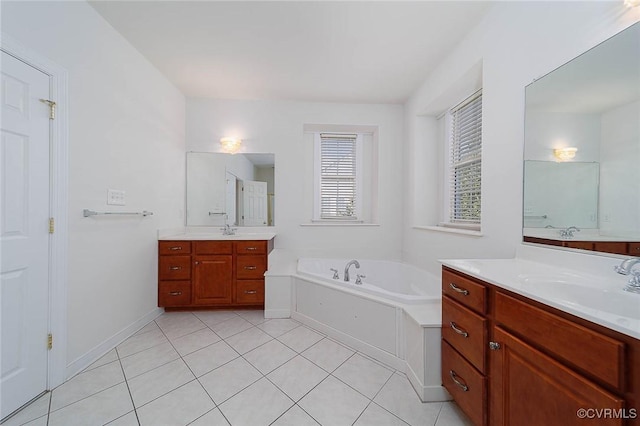 bathroom featuring tile patterned flooring and vanity