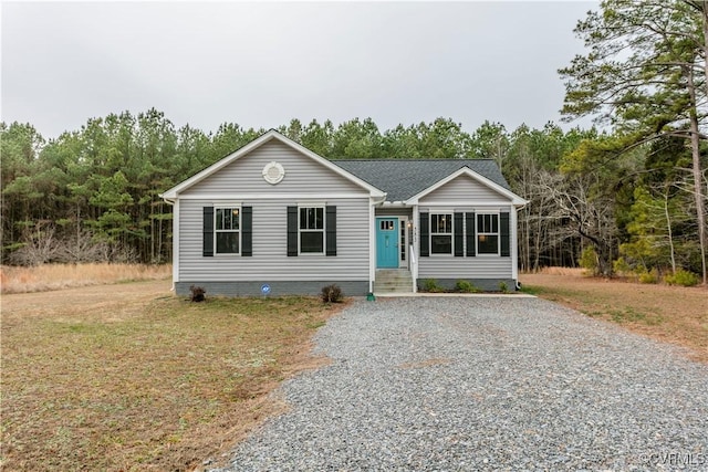 view of front of house with a front lawn