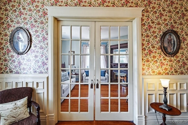 doorway to outside with french doors