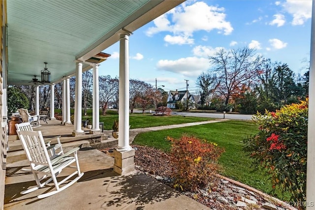 view of patio / terrace featuring covered porch