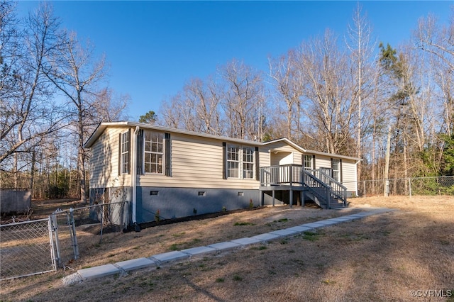 manufactured / mobile home with a deck