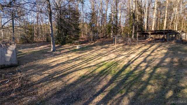 view of yard featuring an outdoor structure