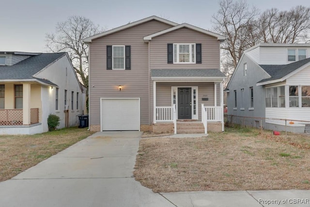 view of property with a garage