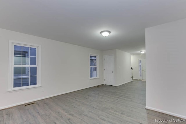 empty room featuring light wood-type flooring