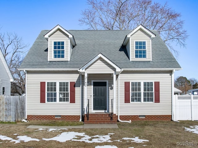 view of new england style home