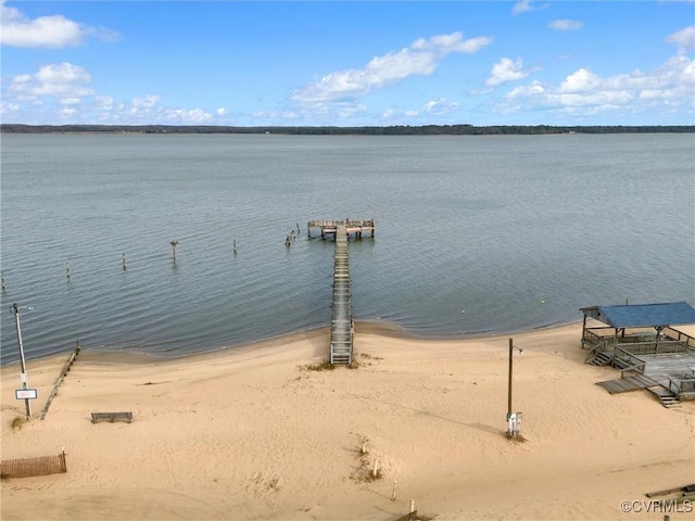 view of water feature featuring a dock