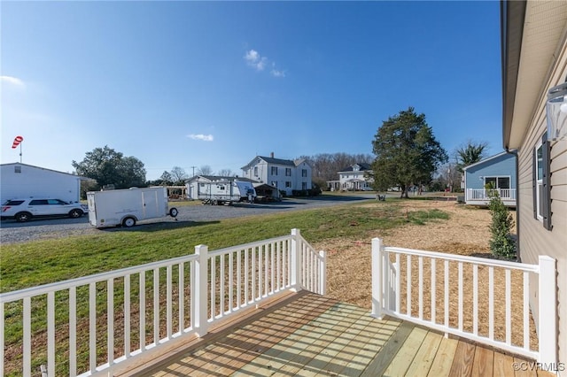 deck with a lawn