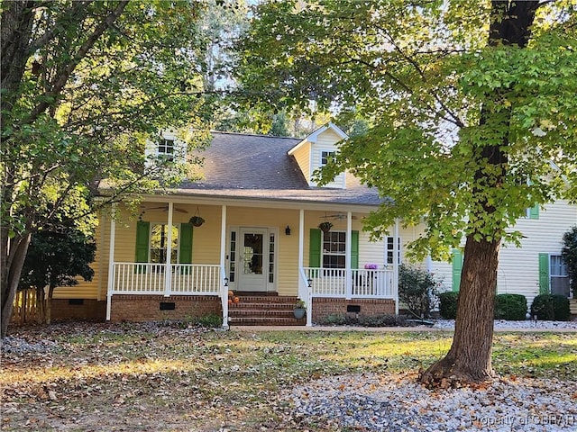 view of front of home featuring covered porch