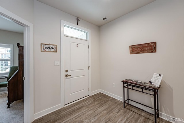 foyer featuring hardwood / wood-style floors