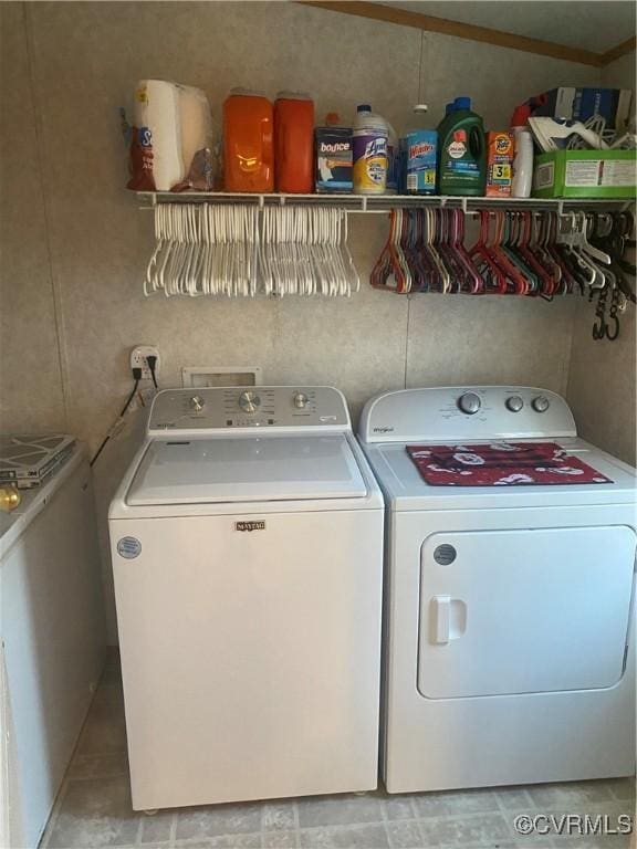 laundry area featuring washer and dryer