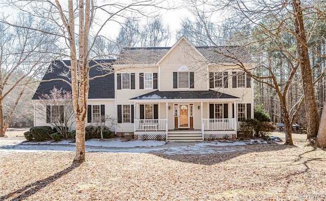 view of front of home with covered porch