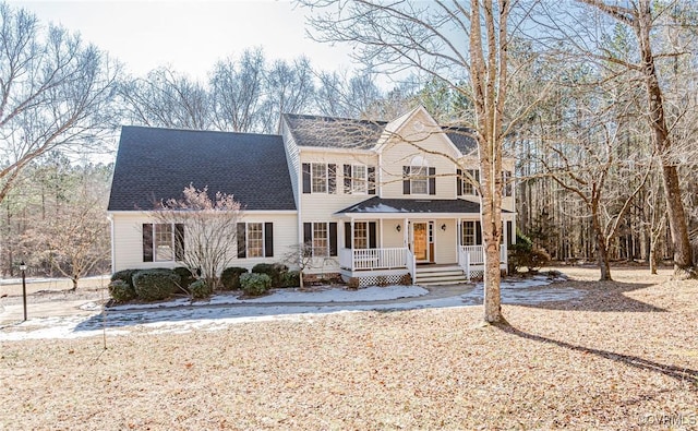 view of front property featuring a porch