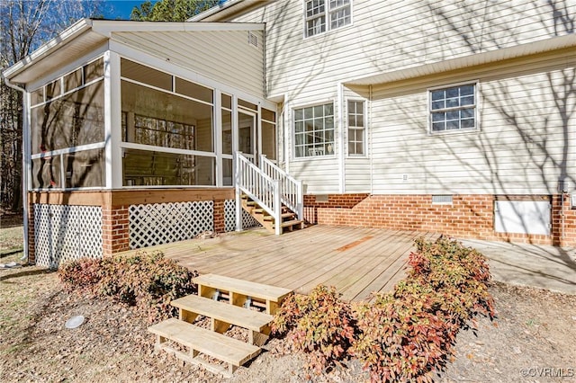 exterior space featuring a sunroom