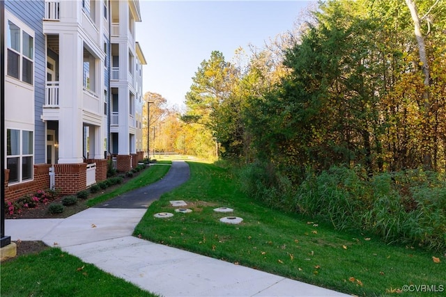 view of community featuring a yard