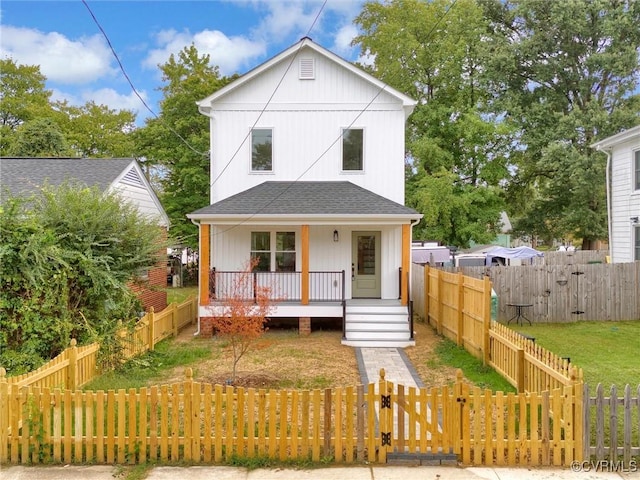 view of front of home with covered porch