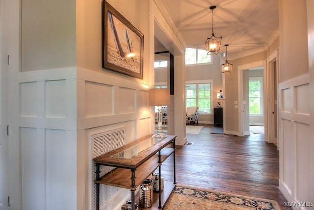1509 Buford Rd, North Chesterfield, VA 23235 - foyer entrance featuring ornamental molding and dark wood-type flooring