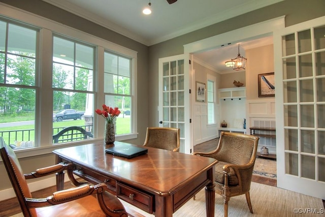 1509 Buford Rd, North Chesterfield, VA 23235 - office space featuring crown molding and a chandelier