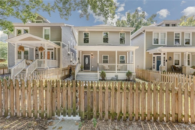 view of front of property with covered porch