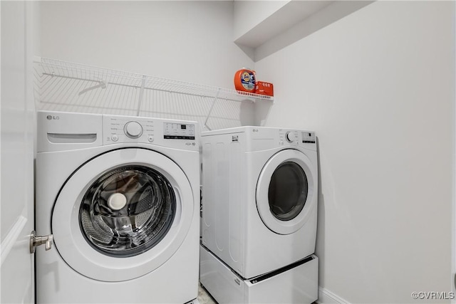 laundry area featuring washer and dryer