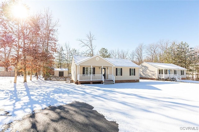 view of front of property with a porch