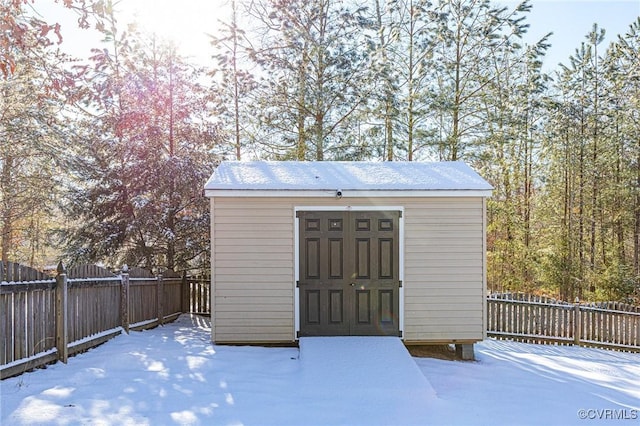 view of snow covered structure