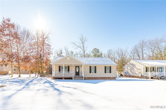 view of front of home with covered porch