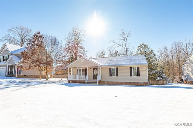 view of front of home with covered porch