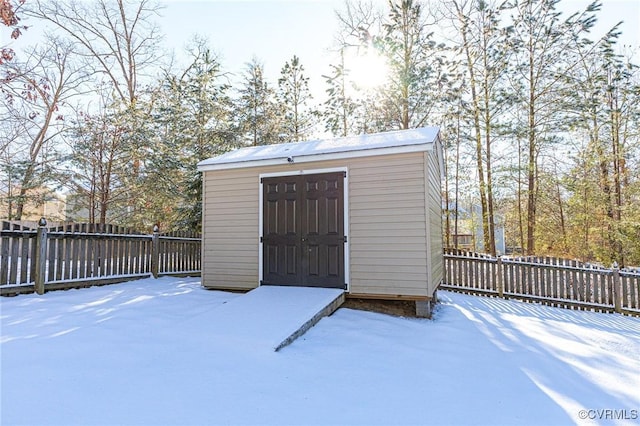 view of snow covered structure